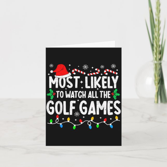 Carte Most Likely To Watch All Golf Games Funny Matching (Devant)