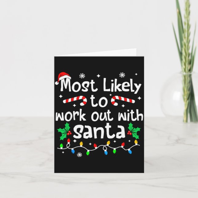 Carte Most Likely To Work Out With Santa Christmas Match (Devant)