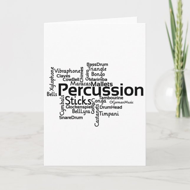 Carte Mot Percussion Texte noir noir (Devant)