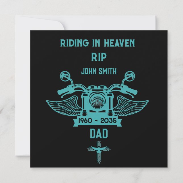 Carte Motard de moto en mémoire Funérailles de motard (Devant)