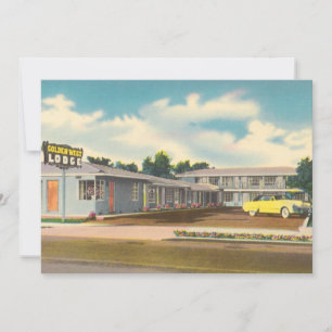 Carte Motel Rétro, Hôtel Golden West Lodge avec Palmiers