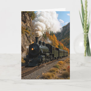 Carte Moteur À Vapeur Vintage Anniversaire Dans Mountain