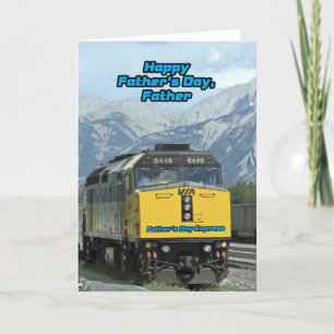 Carte Moteur de train Jaune Bonne Fête des pères au père
