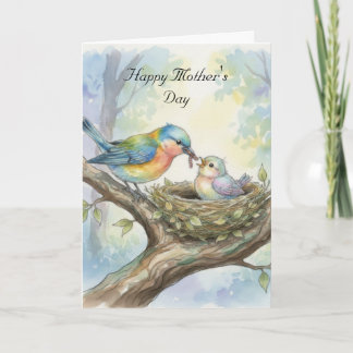 Carte Mother and Baby Bird Mother's Day Card