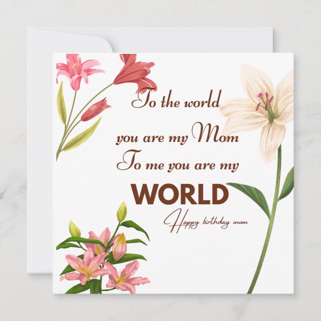 Carte  Mother Birthday card with flower (Devant)