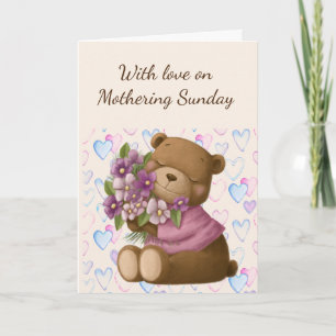 Carte Mothering Sunday Love Appréciez Bear Flowers