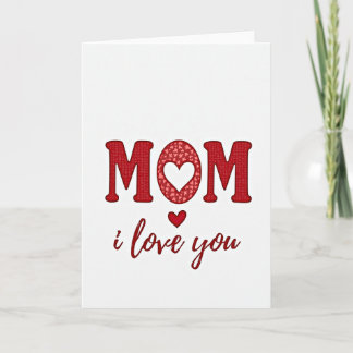 Carte Mothers Day Love You Mom Card