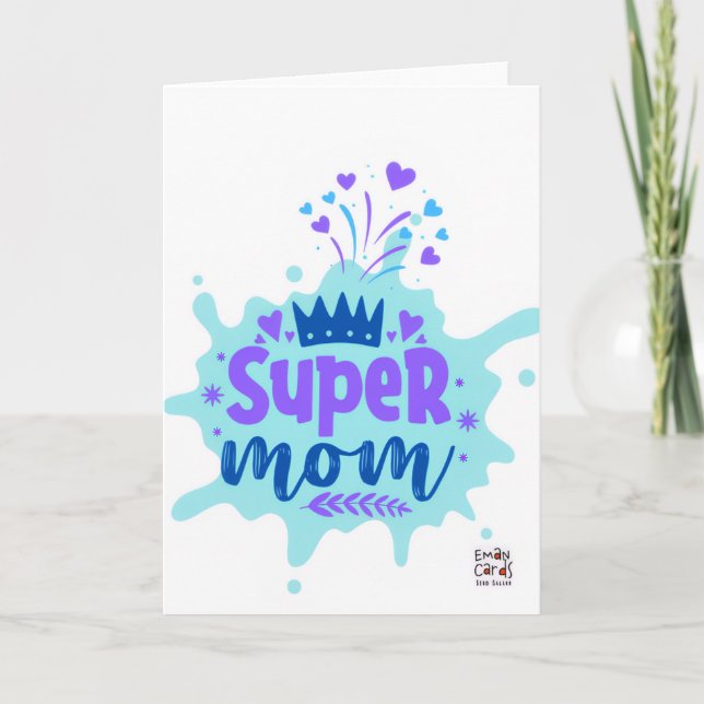 Carte Mother's Day - Super  Mom (Devant)