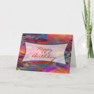 Carte Motif Abstrait et votre texte   Joyeux anniversair