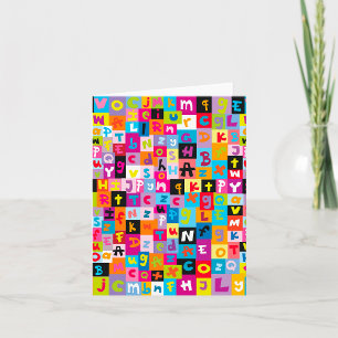 Carte Motif Alphabet Jumble