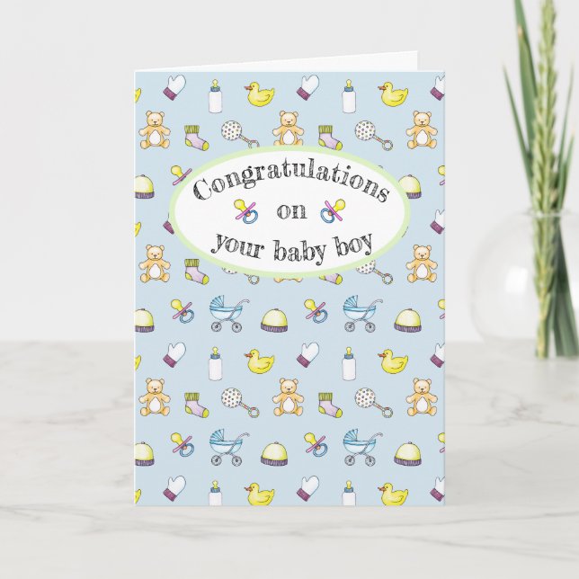 Carte Motif baby shower (Devant)