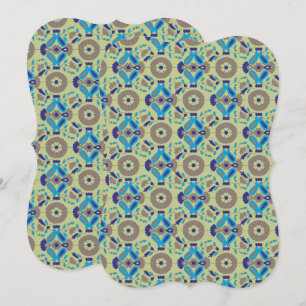 Carte motif bleu et vert sur arrière - plan vert