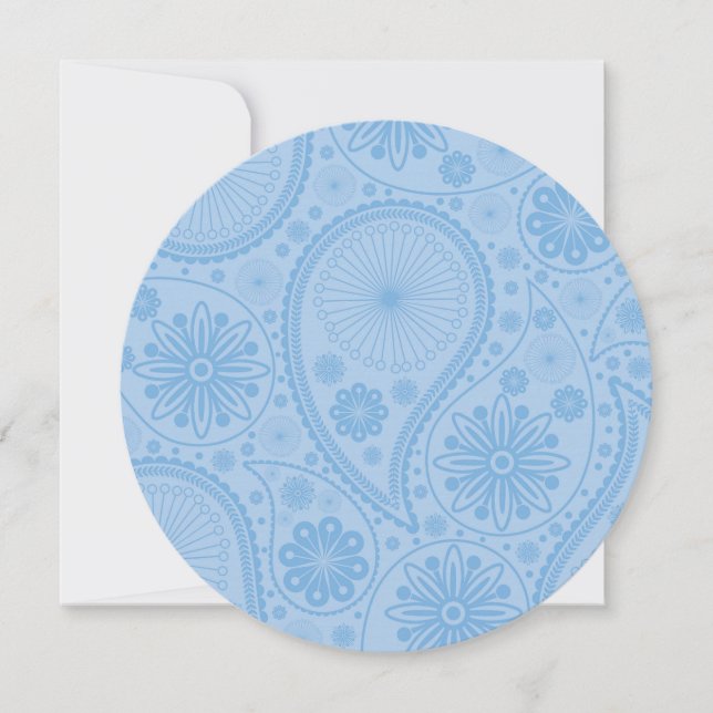Carte Motif bleu paisley (Devant)