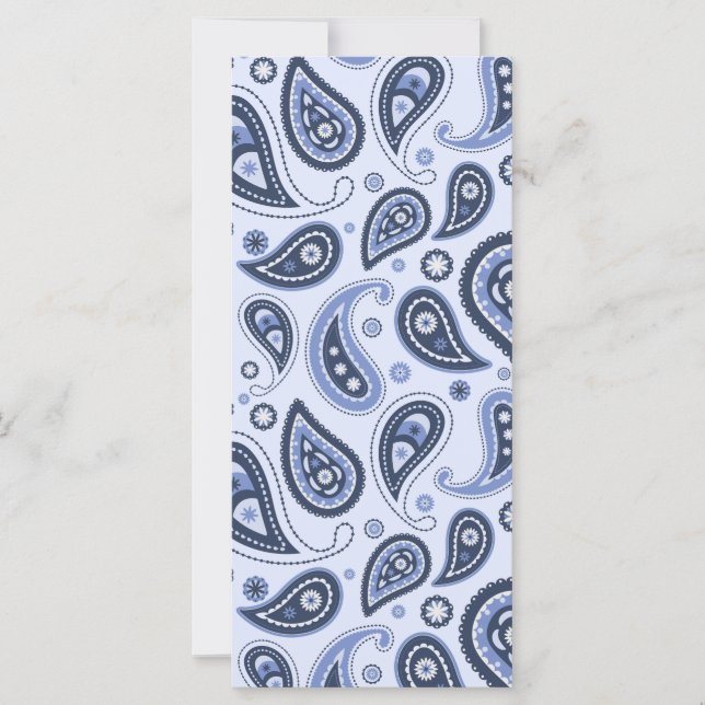 Carte Motif Blue Paisley (Devant)