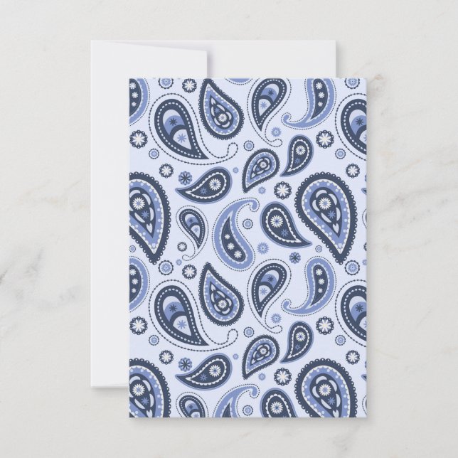 Carte Motif Blue Paisley (Devant)