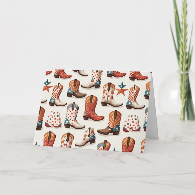 Carte Motif bottes Cowboy (Devant)