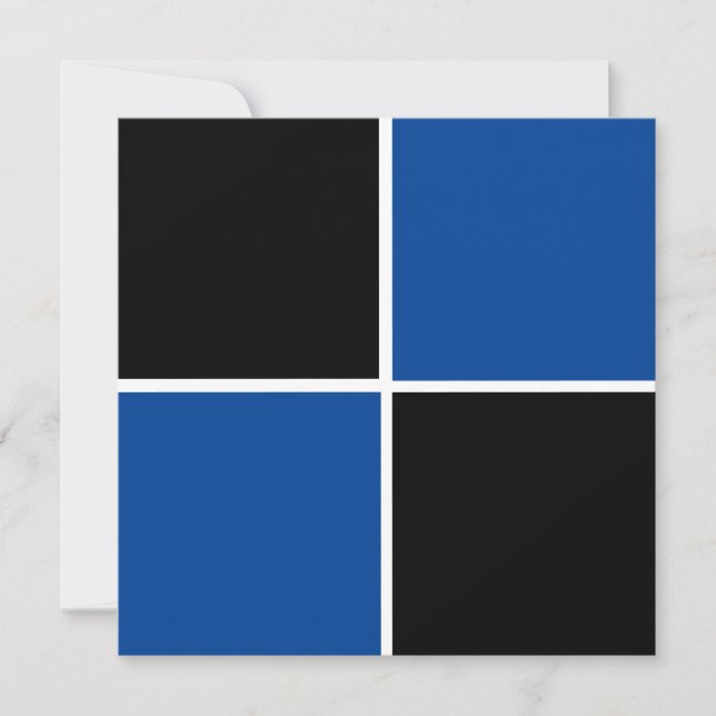 Carte motif carré cool noir et bleu (Devant)