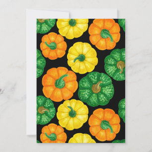 Carte motif citrouille d'aquarelle 3