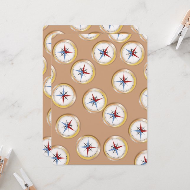 Carte Motif Compass magnétique (Devant/Arrière en situation)