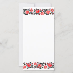 Carte Motif croix Rose rouge et noir