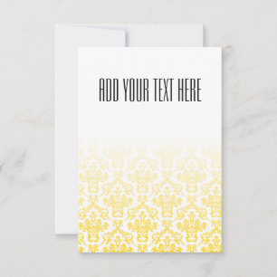Carte Motif damassé or et blanc