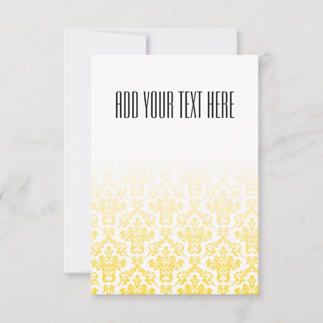 Carte Motif damassé or et blanc (Devant)
