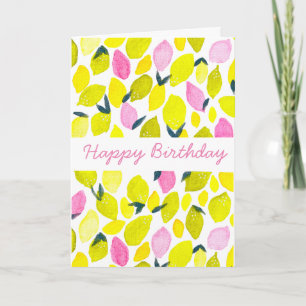 Carte Motif d'aquarelle citron