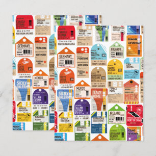 Carte Motif de billets de voyage vintage.