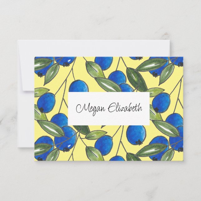 Carte Motif de bleuets à main (Devant)