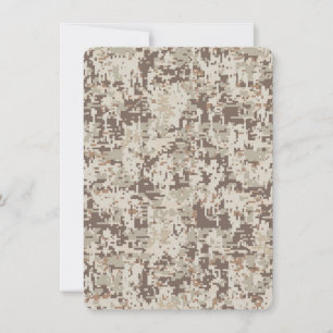 Carte Motif de camouflage numérique de style beige déser