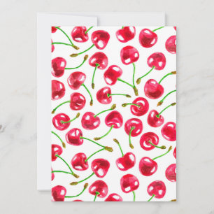 Carte Motif de cerises d'aquarelle