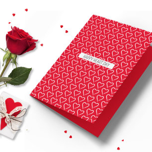 Carte Motif de cœur fantaisiste Texte personnalisé pour 