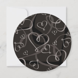 Carte Motif de coeur noir et blanc
