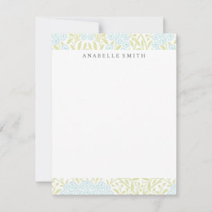 Carte Motif de Damas florales vertes et à la menthe