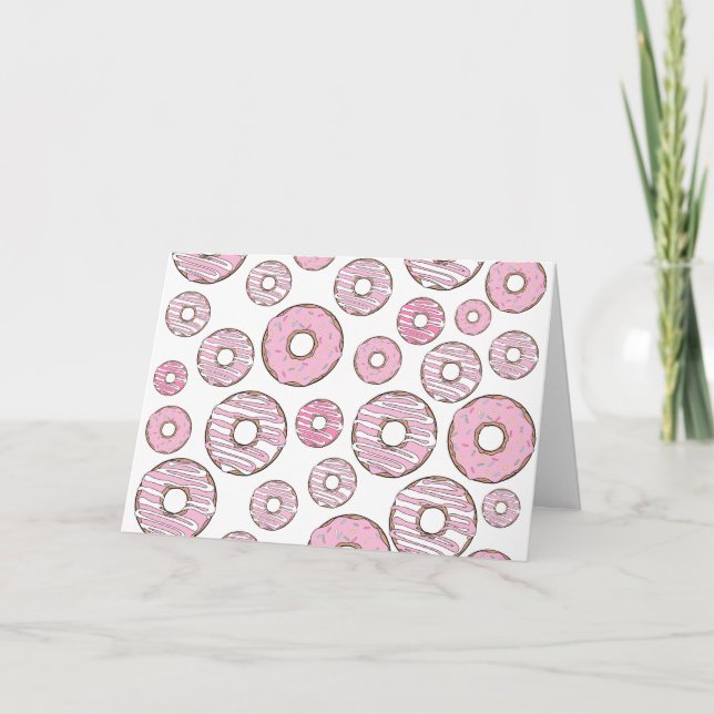 Carte Motif De Donuts, Donuts Roses, Saupoudrages (Devant)