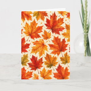Carte Motif de feuilles d'érable d'automne Feuille rou