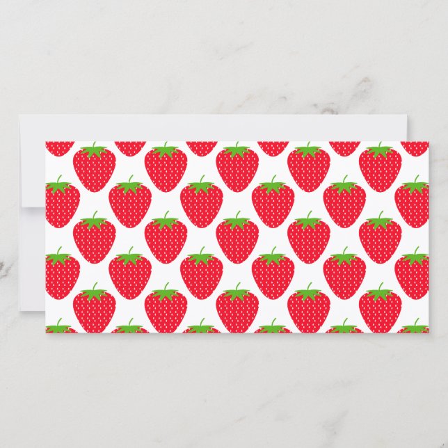 Carte Motif de fraises rouges. (Devant)