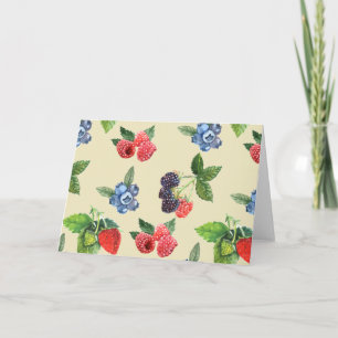 Carte Motif de framboise d'aquarelle