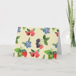 Carte Motif de framboise d'aquarelle