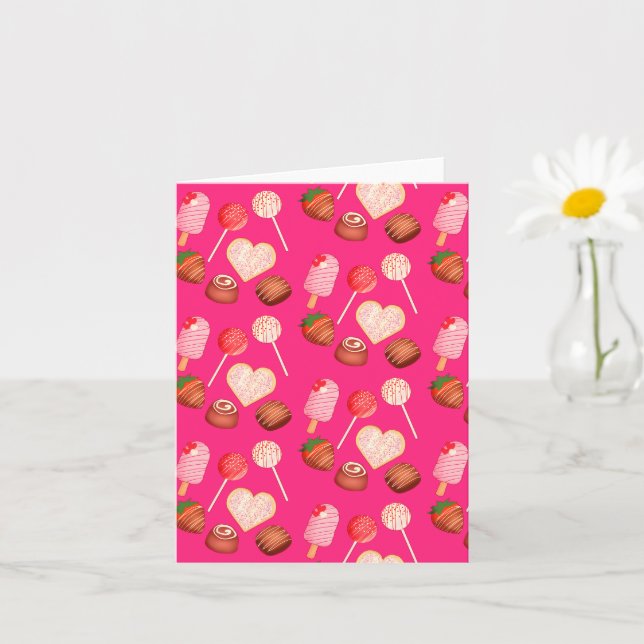 Carte Motif de friandises et de bonbons pour la Saint-Va (Petite plante)