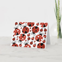Carte Motif De Ladybugs, Mignons Ladybugs, Red Ladybugs