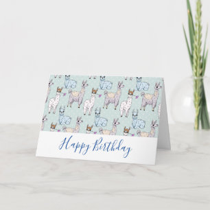 Carte Motif de lama mignon sur pois