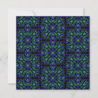 Motif de ligne abstrait en vert, violet et noir