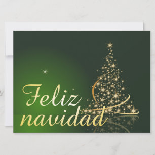 Carte Motif de Noël vert avec arbre de Noël.