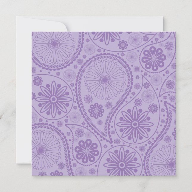 Carte Motif de paisley violet (Devant)