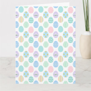 Carte Motif de Pâques aux œufs pastel mignons