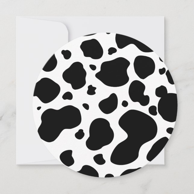 Carte Motif de points de vache Poster de animal noir et  (Devant)