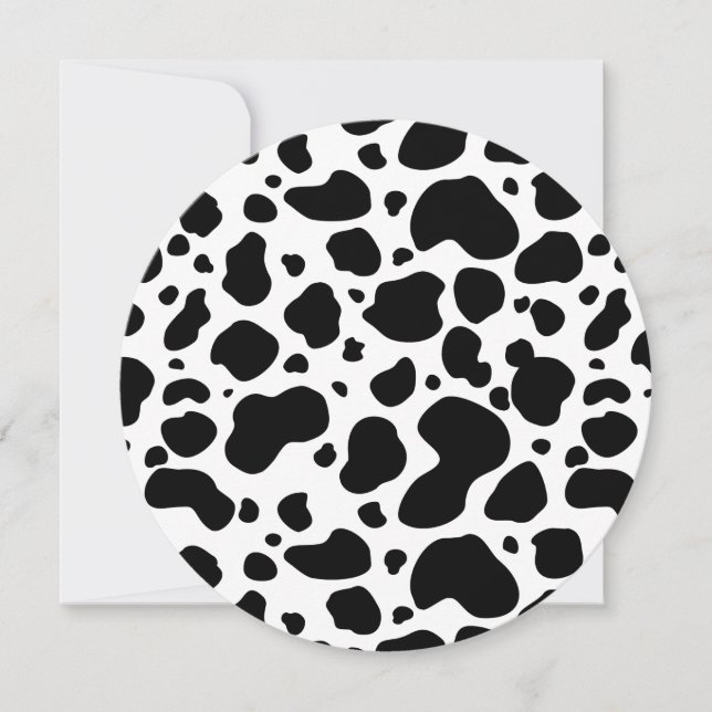 Carte Motif de points de vache Poster de animal noir et  (Devant)