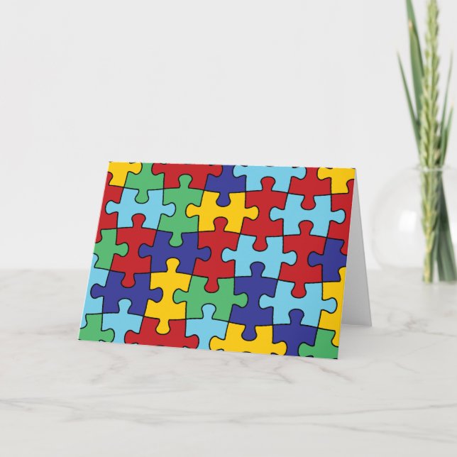 Carte Motif de puzzle sensibilisation sur l'autisme (Devant)