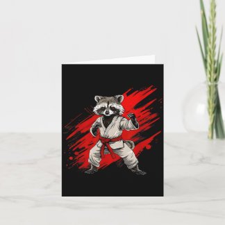 Carte Motif de raton laveur de karaté Taekwondo Jiu-Jits